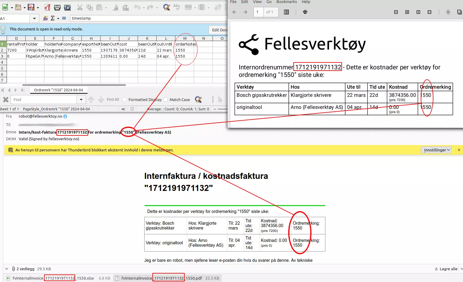 internal invoice serials