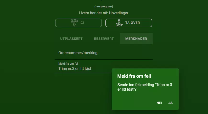 Tools with errors/faults